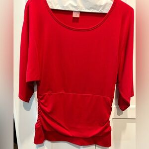 Red dolman sleeve top